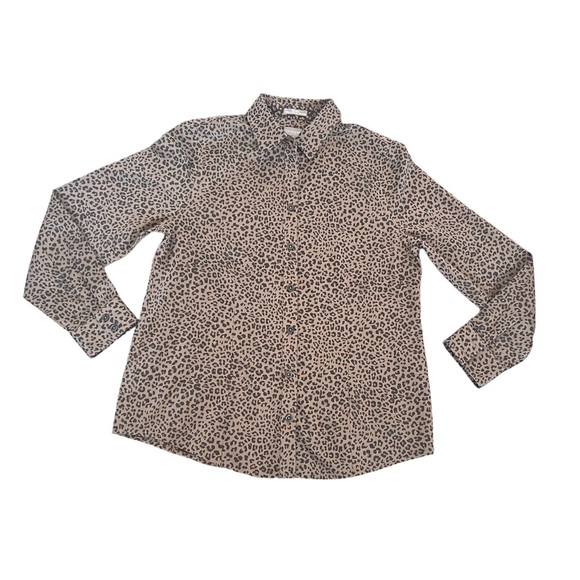 Chico's Tops - Chicos Animal Print No Iron Effortless Shirt Love Leopard Lisa‎ Size 6